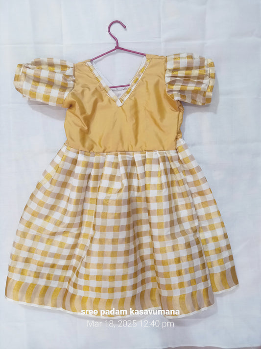 check design tissue kerala style frock vishu special for kids