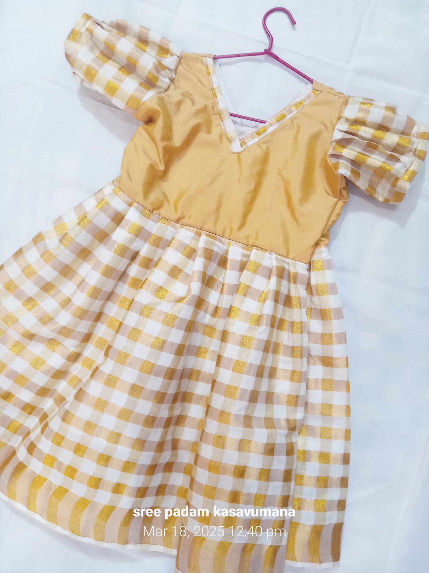 check design tissue kerala style frock vishu special for kids
