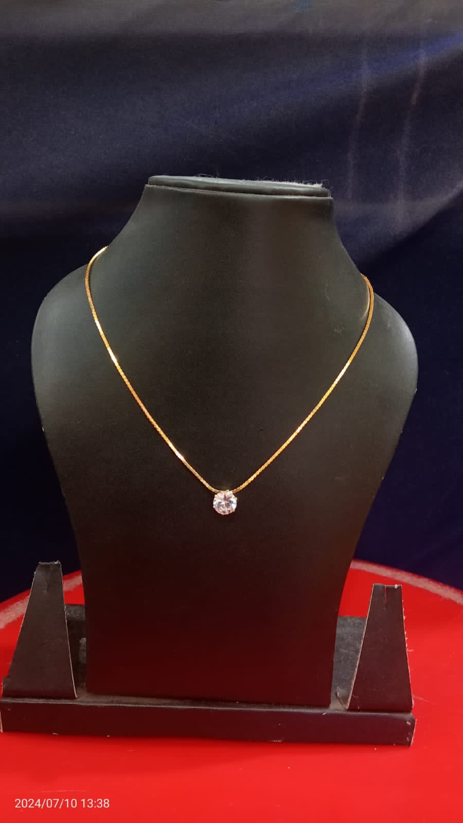 Golden alloy necklace chain with stone for women traditional wear