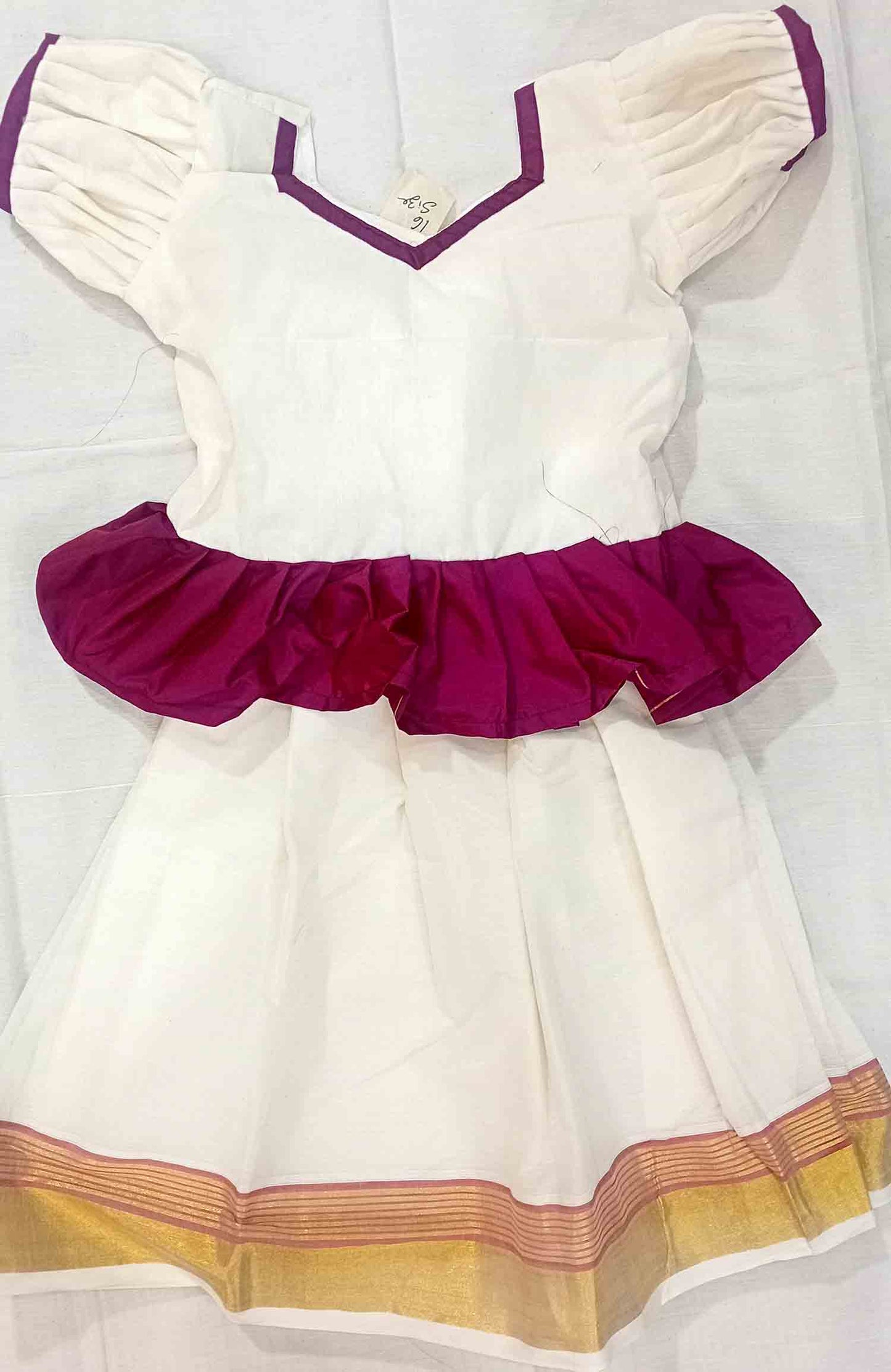 Designer kerala cotton pattu pavada at low price for kids
