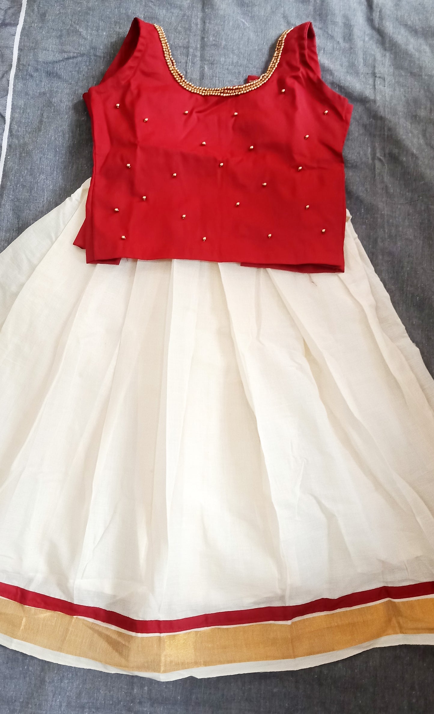 Hand work designer blouse kerala style pattu pavada for girls