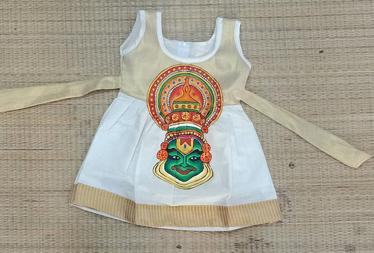 Kathakali hand mural painting kerala girls frock