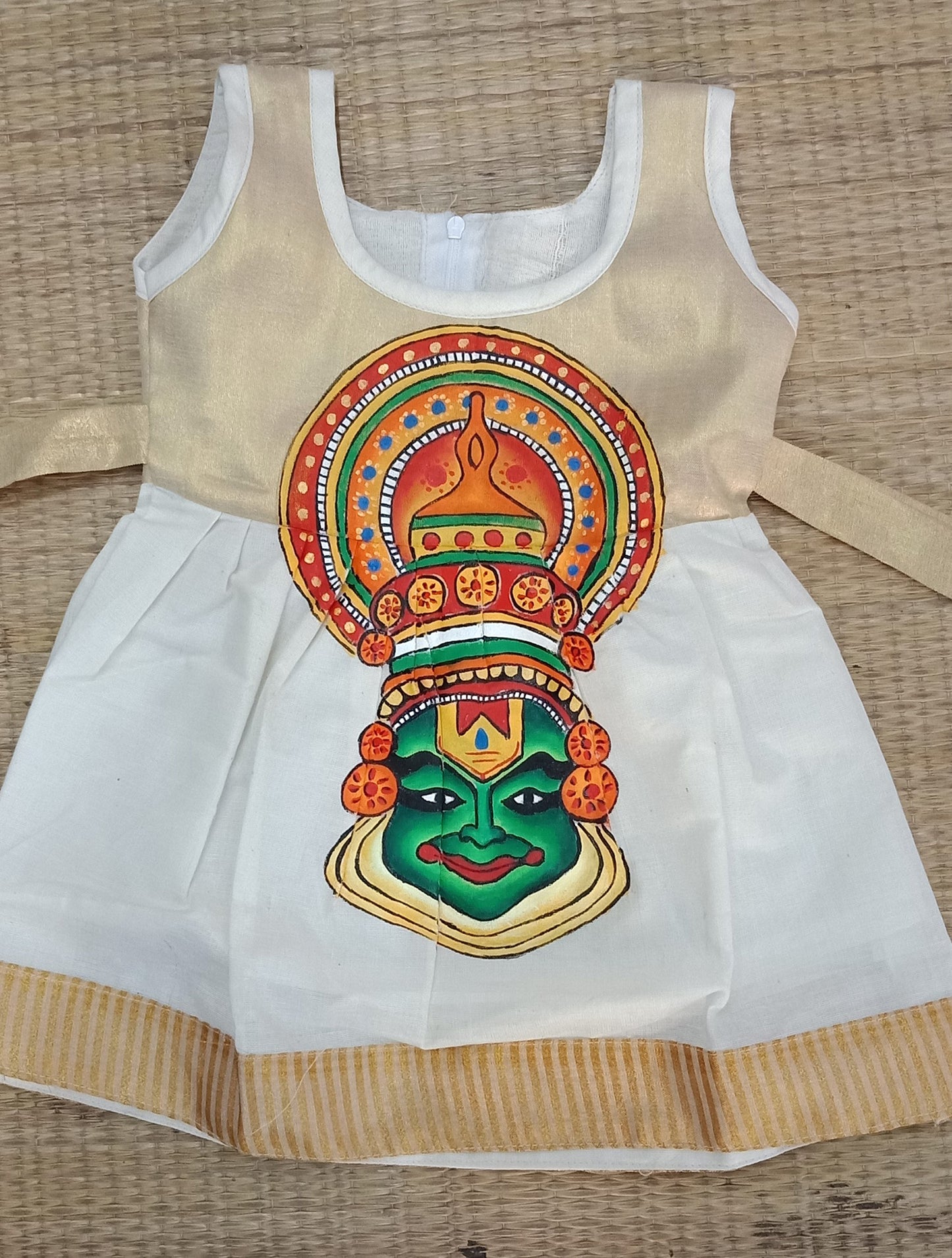 Kathakali hand mural painting kerala girls frock