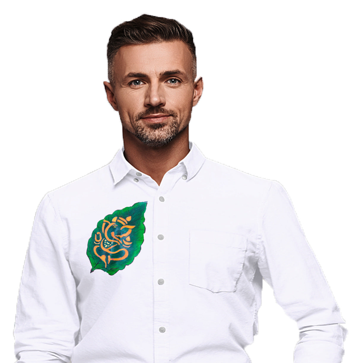 Alila Ganapathi hand mural painting on white shirts