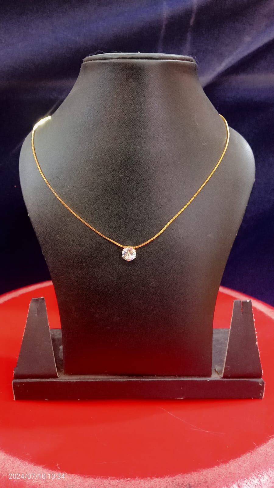 Golden alloy necklace with stylish stone work for women traditional wear