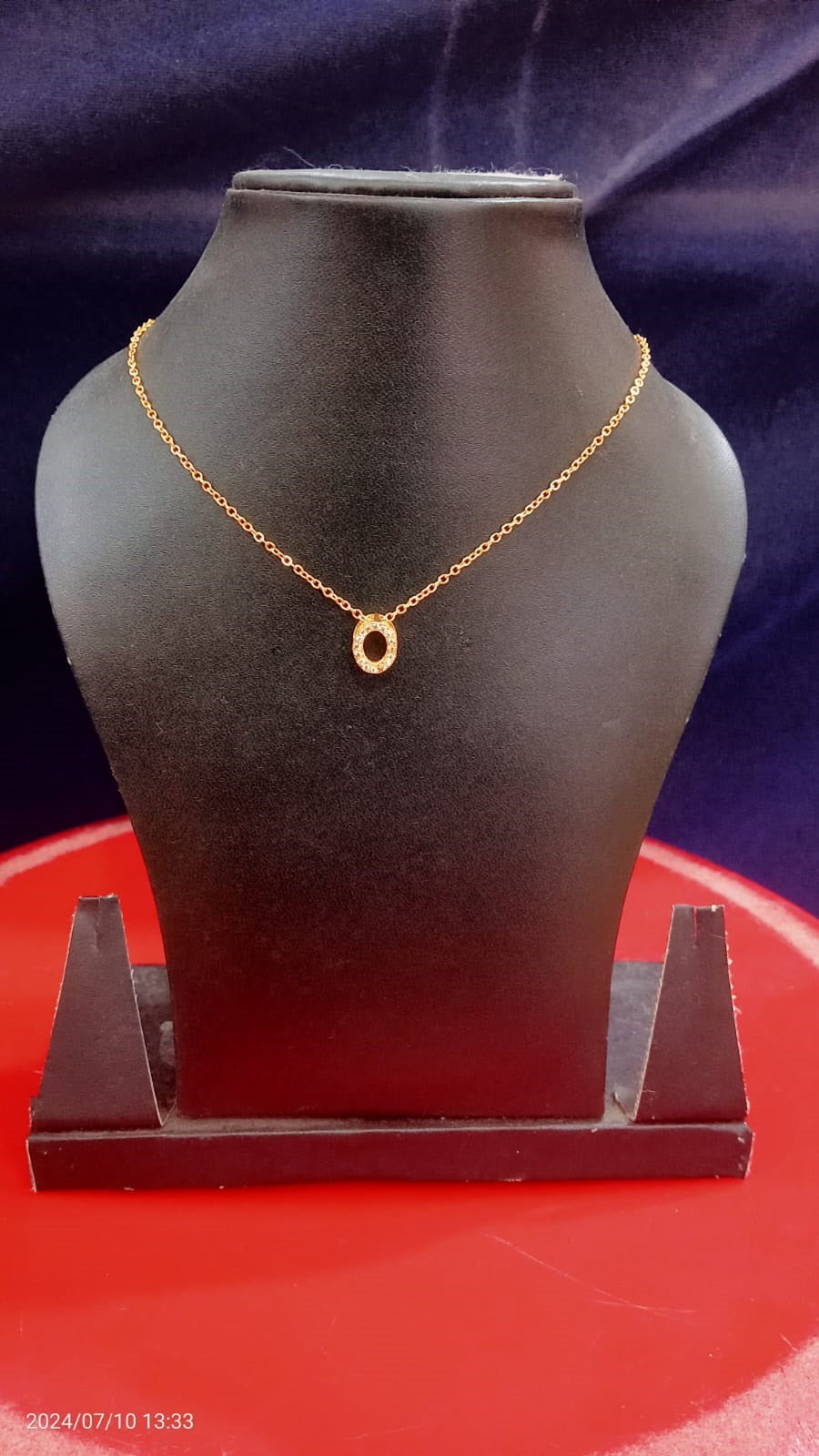 Golden alloy necklace with stone work for women traditional wear