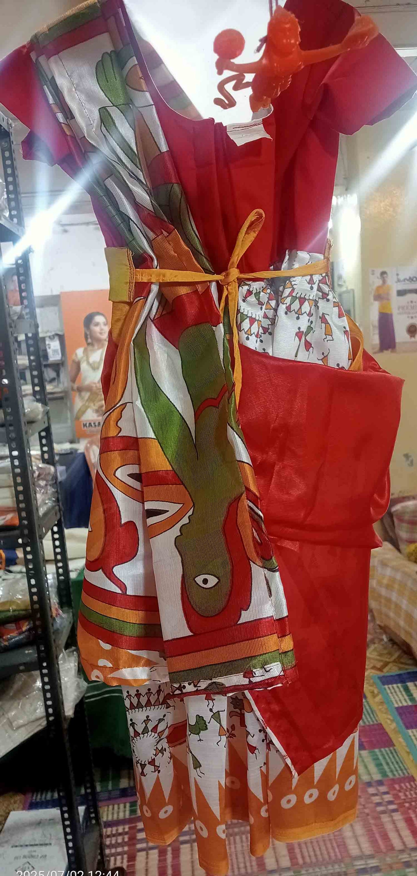 Designer colour frock model half saree