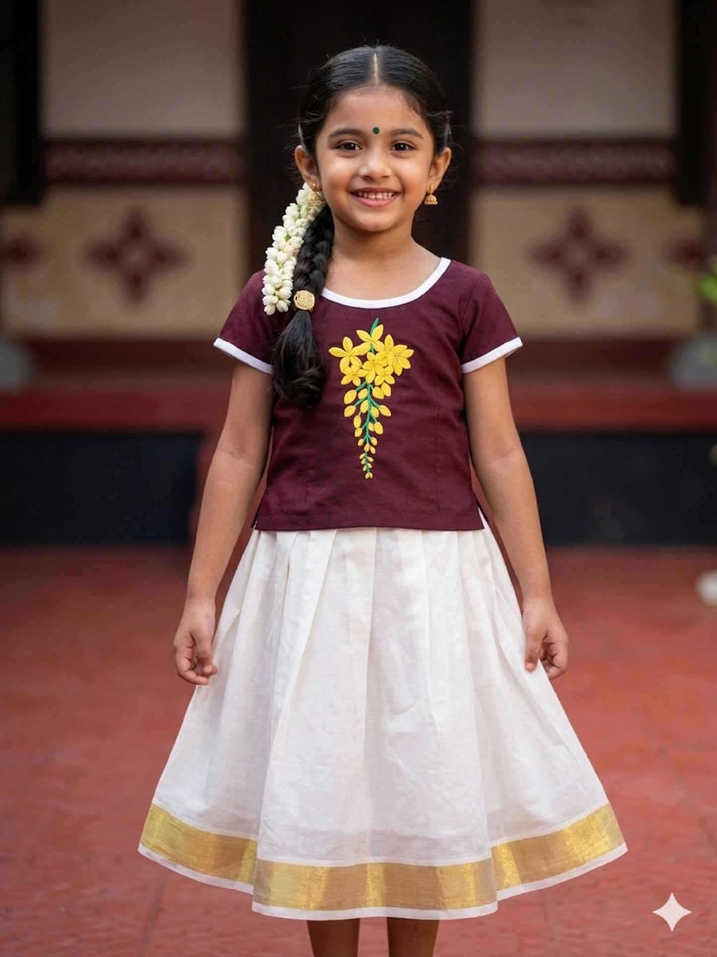 Vishu special kanikonna design kerala pattu pavada